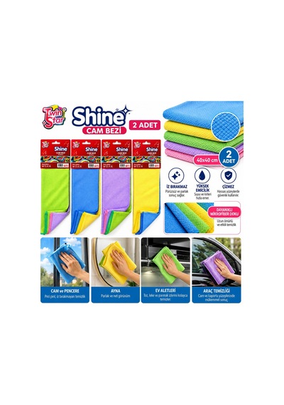 Mikrofiber Cam Ve Çok Amaçlı Bez Açık Gri