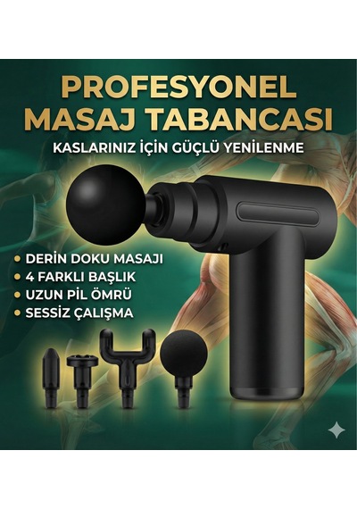 4 Başlıklı 6 Kademeli Titreşimli Şarjlı Mini Masaj Aleti Kırmızı