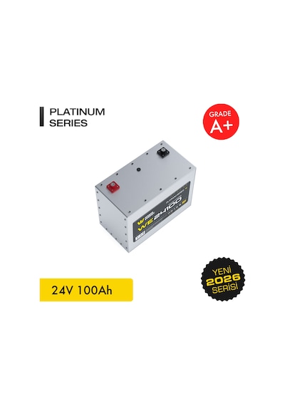 Werer Energy 24V 100Ah LiFePO4 Platinum Series Bluetooth'lu Lityum Demir Fosfat Akü
