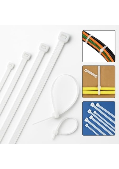 Kelepçe Seti Beyaz 100 Adet 15 Cm - Naylon Kablo Bağı 150 Mm 3,6 Mm Kalınlık Genel