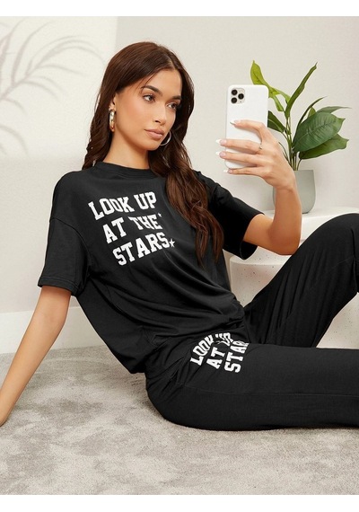 Clayes The Stars Ribana 2li T-shirt Eşofman Altı Jogger- Siyah Alt Üst Eşofman Takım Oversize Bisiklet Yak Siyah Clayes The Stars Ribana 2li T-shirt Eşofman Altı Jogger- Siyah Alt Üst Eşofman Takım Oversize Bisiklet Yak Siyah