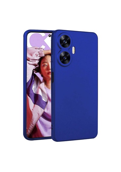 Zore Realme C55 Kılıf Nvth Premier Silikon Kapak - Saks Mavi