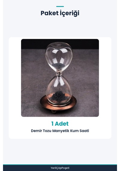 Demir Tozu Manyetik Kum Saati - Dekoratif Masa Objesi Bronz