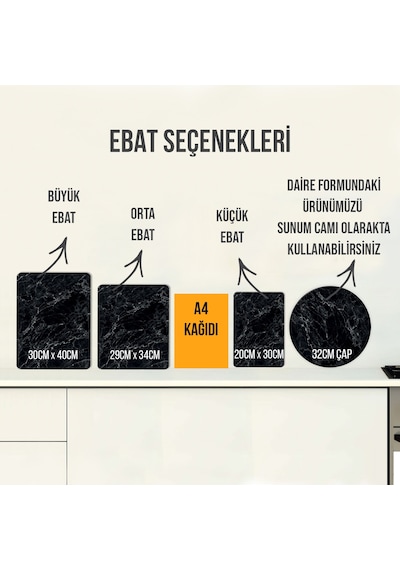 Decorita Cam Kesme Tahtası - Cam Kesme Tablası - Beyaz Mum Desen Çap 32 CM