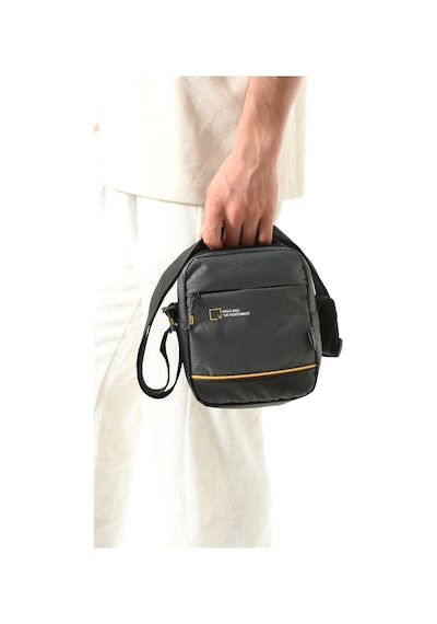 Baginn Erkek Omuz Çantası Elde Tutma 23 14 Cm Çapraz Askılı Postacı Çantası Mega Çanta Paraşüt Kumaş Gri