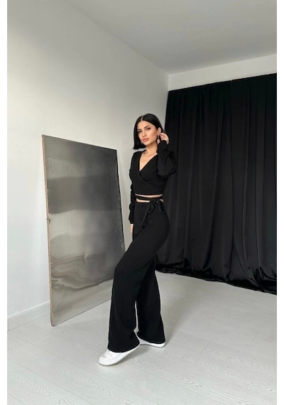 Defymoda Siyah Triko Takım Siyah