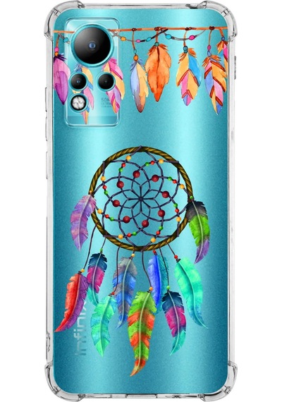Prinrify İnfinix Note 11 Uyumlu Nazar Boncuğu 6 Baskılı Şeffaf Köşe Korumalı Antişok Kılıf