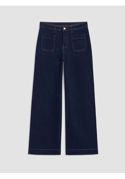 Lcwaıkıkı Classic İndigo Yüksek Bel Wideleg Kadın Jean Pantolon