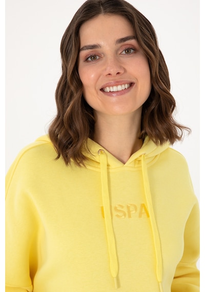 U.S. Polo Assn. Kadın Sarı Kapüşonlu Sweatshırt 50292370-VR044