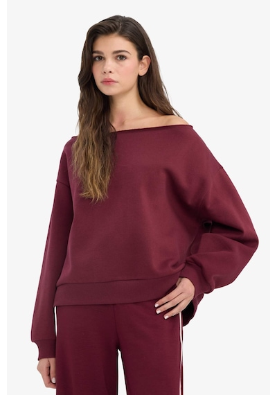 Defacto Oversize Geniş Kalıp Açık Omuz Kalın Sweatshirt G7204ax25cwbr43 Bordo-br43