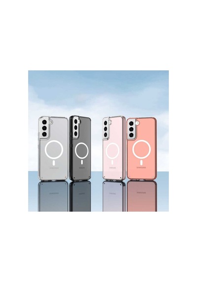 Samsung Galaxy S22 Plus Ile Uyumlu Kılıf Mag-safe Kablosuz Şarj Wireless Kapak Col158702-clear
