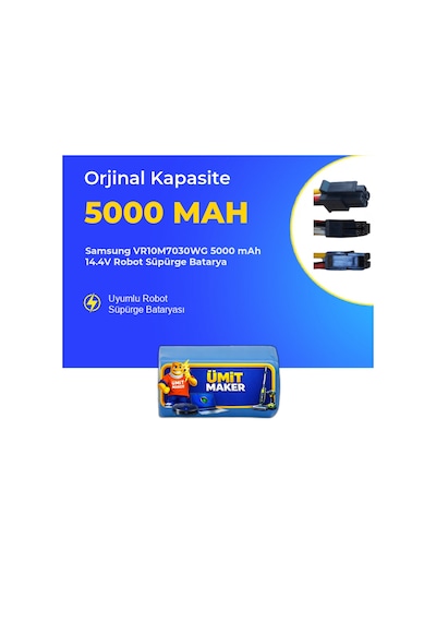 Samsung Uyumlu Vr10m7030wg 5000 Mah 14.4v Robot Süpürge Batarya