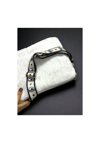 Toscase Beyaz 13-13.3-14 Inch Peluş Apple Uyumlu MacBook, Peluş Laptop Çantası Beyaz Beyaz