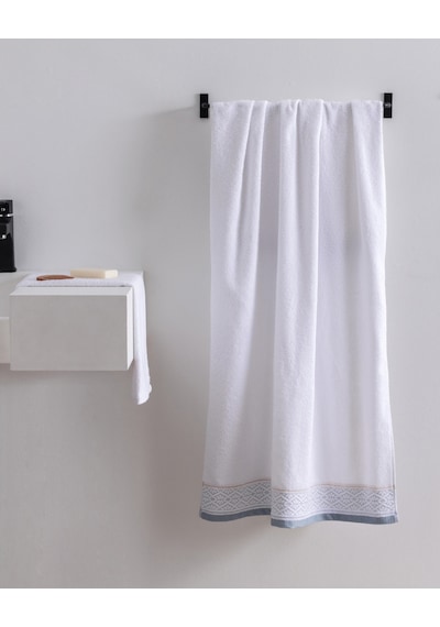 Madame Coco Alouette Pamuklu Banyo Havlusu - Beyaz/mavi - 70x140 Cm 8684427297063 Çok Renkli