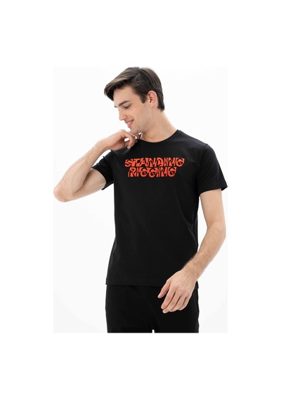 AR-MA Arma Erkek Slim Fit Bisiklet Yaka Tişört Y25344452001 Siyah
