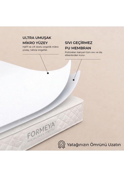 Formeya Mikro Fitted Su Sıvı Geçirmez Yatak Koruyucu Alez 160 2 Beyaz