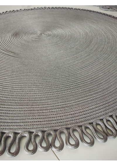 Nakkaş Home 120x120 Jüt Yuvarlak Gri Kilim