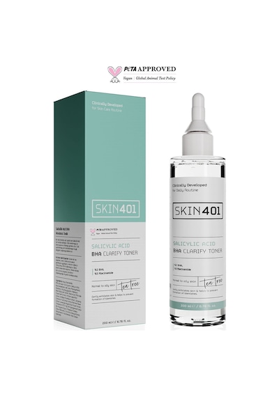 Skin401 %2 Salisilik Asit Bha Arındırıcı, Gözenek Sıkılaştırıcı Siyah Nokta Karşıtı Tonik 200ml