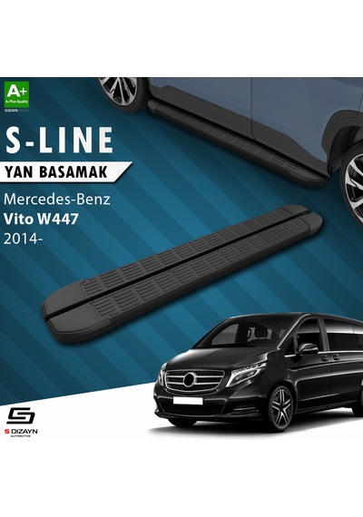 S-Dizayn Mercedes Vito W447 Uzun Şase S-Line Siyah Yan Basamak 25