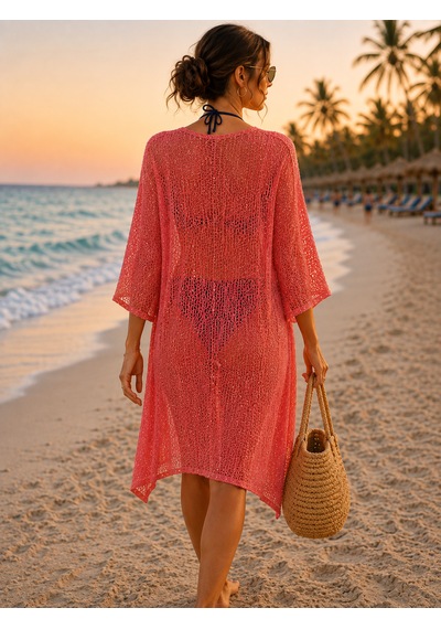 Pinkimaj Pembe Gold Kimono Örme Mevsimlik Pembe-gold