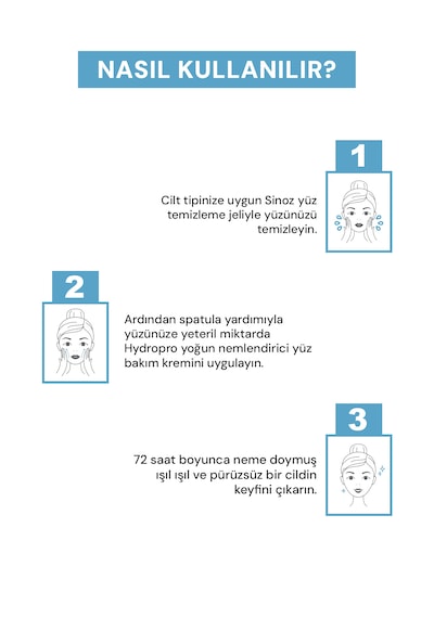 Sinoz Hydrapro Su Bazlı 72 Saat Yoğun Nemlendirici Yüz Bakım Kremi 50 ML