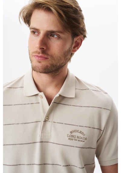 AR-MA Arma Erkek Basic Regular Fit % 100 Pamuk Pike Polo Yaka Tişört Y29374355702 Bej