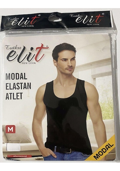 Tutku Elit Erkek Modal Likralı Askılı Atlet 1201 - 6 Adet 001