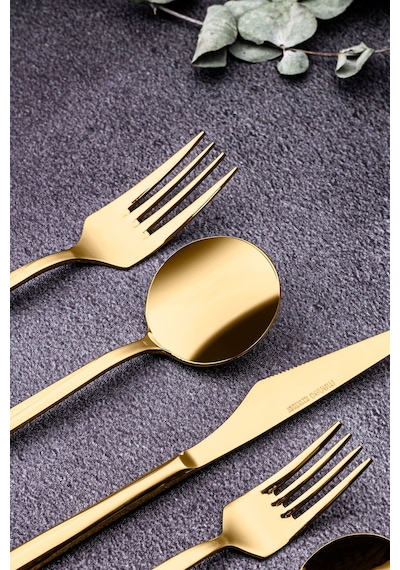 Weyne Mango Kitchen Victoria Gold Çelik Paslanmaz 6 Kişilik 36 Parça Çatal Kaşık Bıçak Takımı 18/10 304 Inox