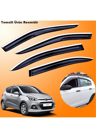 Hyundai İ10 Mügen Cam Rüzgarlığı Abs Krom Nikelajlı Cam Rüzgarlığı 2013-2017 Arası 4 Lü Set