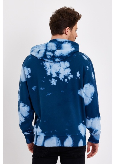 Jahr Marc Oversize Mavi Batik Yıkamalı Sweatshirt Mavi