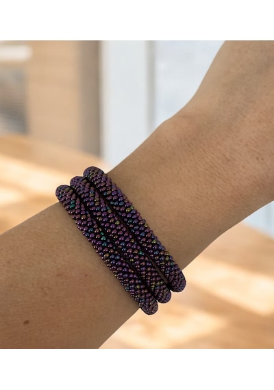 Chichibeads Mor Renk Bohem Kolye Bileklik Set Eflatun - Mor