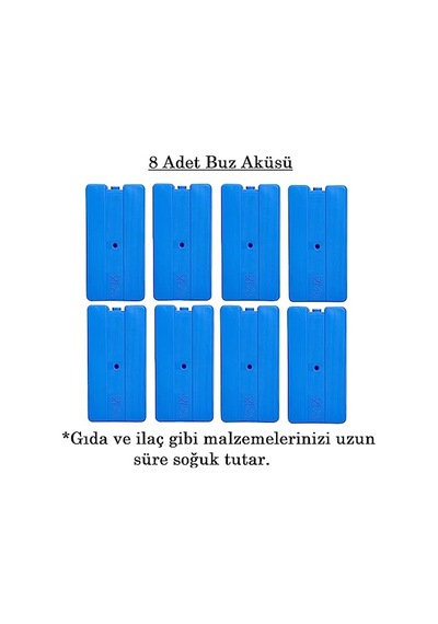 Ankanorm Buz Aküsü Buz Kasedi Ice Box 8nanli Set 370 Ml X 8, Ankanorm, Mavi Çok Renkli