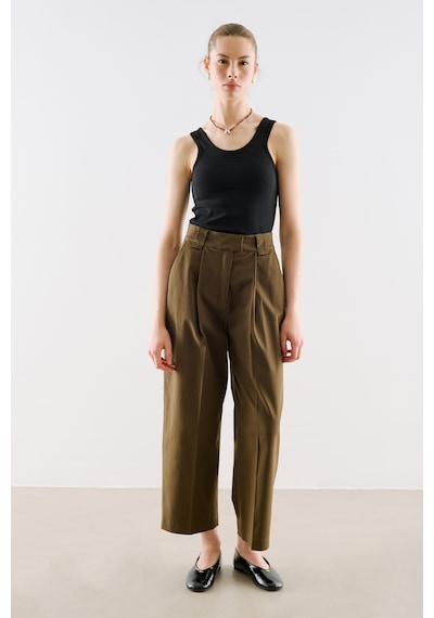 Manuka Gabardin Straıght Pileli Pantolon Haki Aw26pnt00004-09