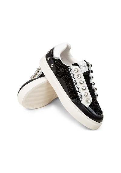 Deery Kadın Hakiki Süet Siyah Taş Detaylı Sneaker - 26273zsyhc01