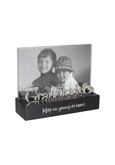 Malden International Designs Grandkids Masaüstü İfadesi Gümüş Kelime Eklentisi Resim Çerçevesi, 4x6, Siyah