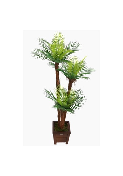 Yapay Çiçek Deposu Yapay Islak Dokulu Fenix Sıkas Ağacı 3 Gövdeli 140 Cm
