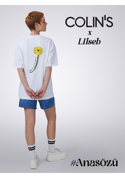 Colin's Colins Unısex Beyaz Lilseb Sloganlı Tişört Cl1071767 Q1.v1 Wht Beyaz