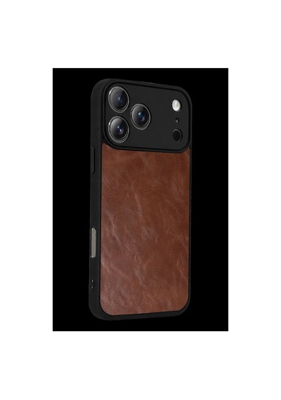 İphone 17 Pro Max Aras Deri Kapak - Taba
