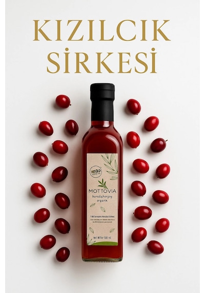 Kızılcık Sirkesi 500 Ml %100 Doğal Fermante