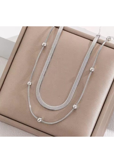 Gümüş Rengi Çelik Kolye Ve Bileklik Gümüş - Rose Gold