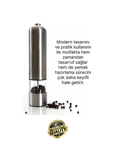 Değirmen Pratik Mutfak Taze Zahmetsiz Pilli Otomatik Tuz Karabiber Baharat Çekme Değirmeni Öğütücü Çok Renkli