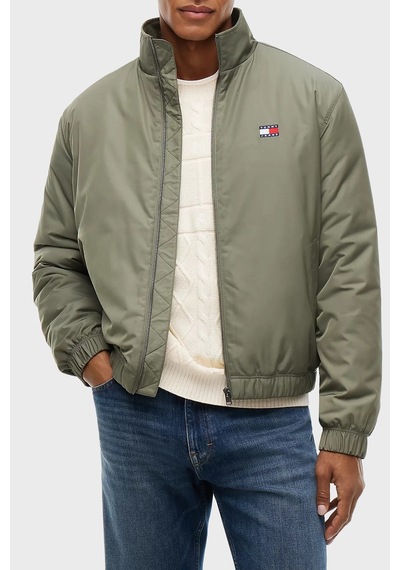 Tommy Jeans Su İtici Logolu Relaxed Fit Dik Yaka Mont Erkek Mont Dm0dm21936 M04 Yeşil