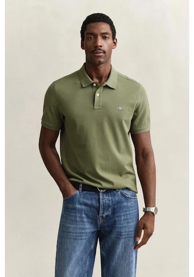 Gant Erkek Yeşil Regular Fit Logolu Polo Yaka T-shirt-14849
