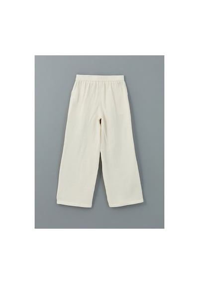 LC Waikiki Lcw Kids Ekru Beli Lastikli Müslin Kız Çocuk Pantolon Cream