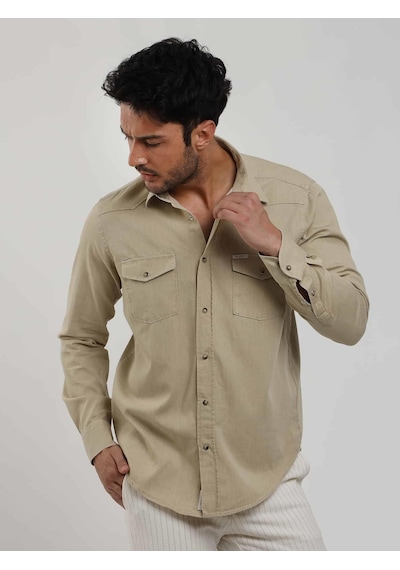 Dufy Bej Erkek Regular Fit Düz Klasik Yaka Uzun Kol Gömlek - 104845-bej Bej Dufy Bej Erkek Regular Fit Düz Klasik Yaka Uzun Kol Gömlek - 104845-bej Bej