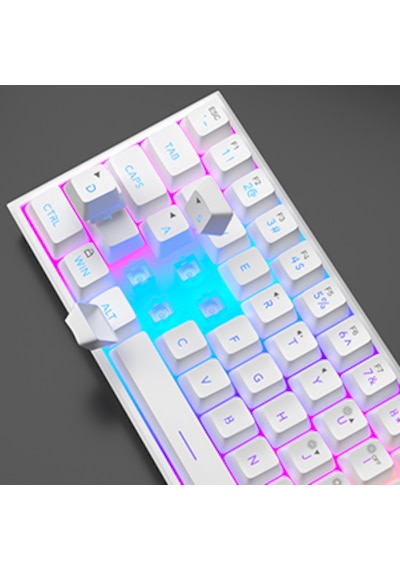 Magegee Ts91 61 Tuş Rgb Kablolu Beyaz Membran Türkçe Q Gaming Klavye