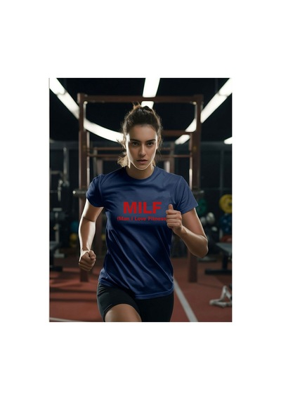 North Whiskers Mılf Man I Love Fitness Yazılı Baskılı Spor Lacivert Unisex %100 Pamuk T-shirt Lacivert - 875705248 Lacivert - 875705248 Lacivert