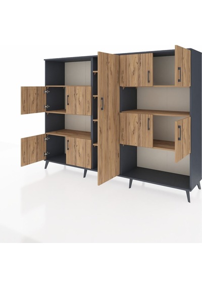 Hyperion Dolap 10 Raflı 9 Kapaklı 220x44x163 Antrasit-çam Antrasit-çam Hyperion Dolap 10 Raflı 9 Kapaklı 220x44x163 Antrasit-çam Antrasit-çam