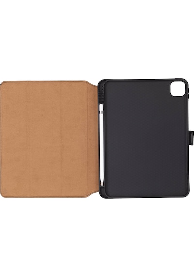 Bloomcase Trigon Obsidian Black Apple Uyumlu iPad Pro 11" 2024 Hakiki Deri Kılıf Kapaklı Kılıf