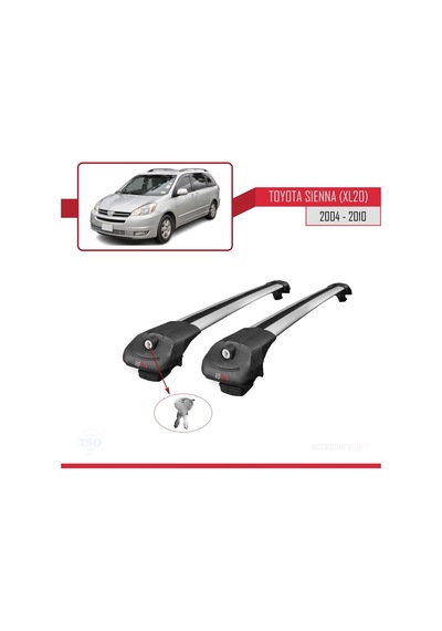 Toyota Sienna Xl20 2004-2010 Arası İle Uyumlu Ace-1 Ara Atkı Tavan Barı Gri